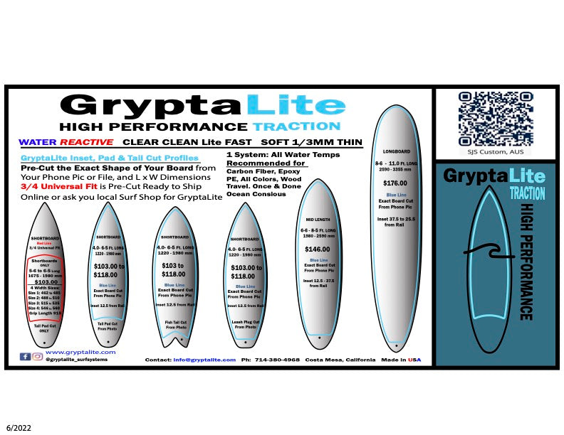 Custom cut GryptaLite traction: scan QR code for your custom size & price from